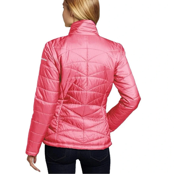 COLUMBIA Morning Light - Bubblegum Pink Quilted Jacket SZ XS Fitted Full Zip - Picture 2 of 8